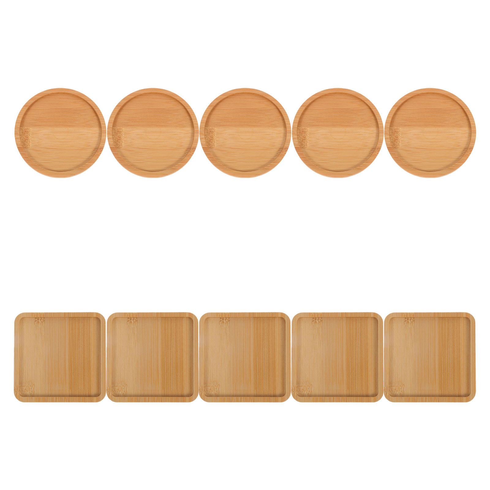 Drip Tray Saucer - 10Pcs Bamboo Drink Coaster Saucer Tabletop