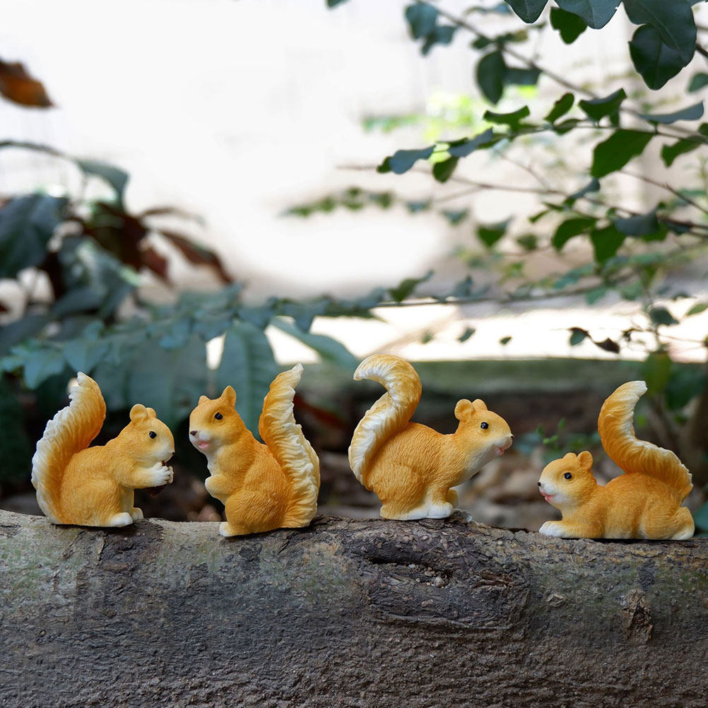 4Pcs Cute Miniature Squirrel R - đánh giá và giá Bonsai Garden Display