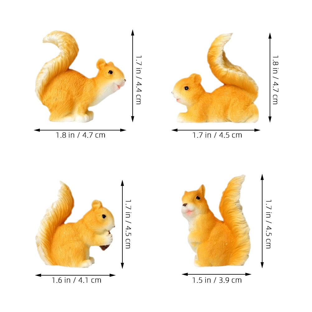 4Pcs Cute Miniature Squirrel R - đánh giá và giá Bonsai Garden Display