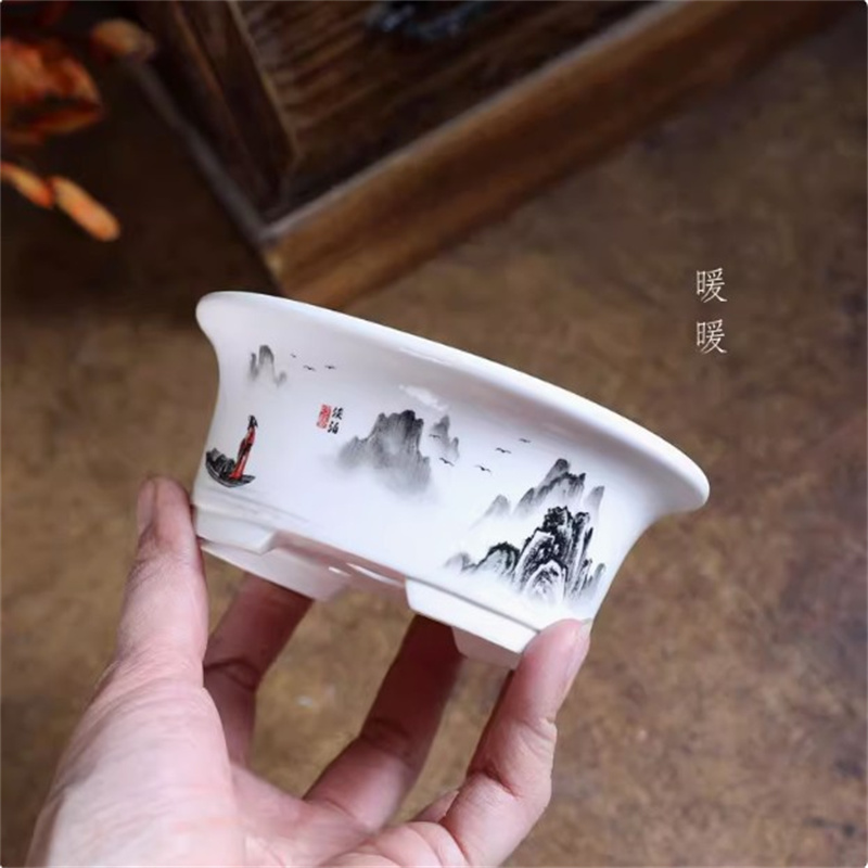 Porcelain White Oval Bonsai Po - đánh giá và giá Bonsai Repotting Mat