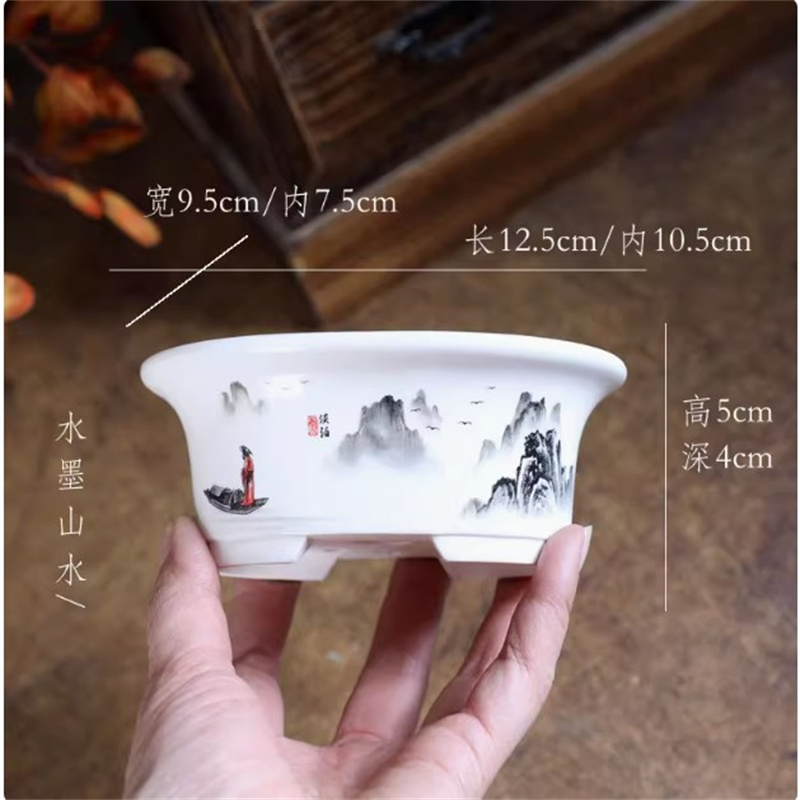 Porcelain White Oval Bonsai Po - đánh giá và giá Bonsai Repotting Mat