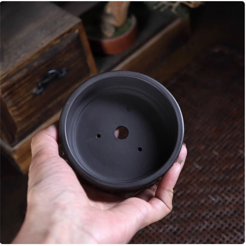 Ceramic Round Bonsai Pot, Drum - đánh giá và giá Bonsai Repotting Mat