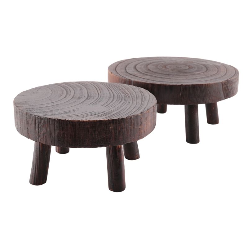 ABHU 2Pcs Mini Wooden Stool Fl - đánh giá và giá Bonsai Garden Display