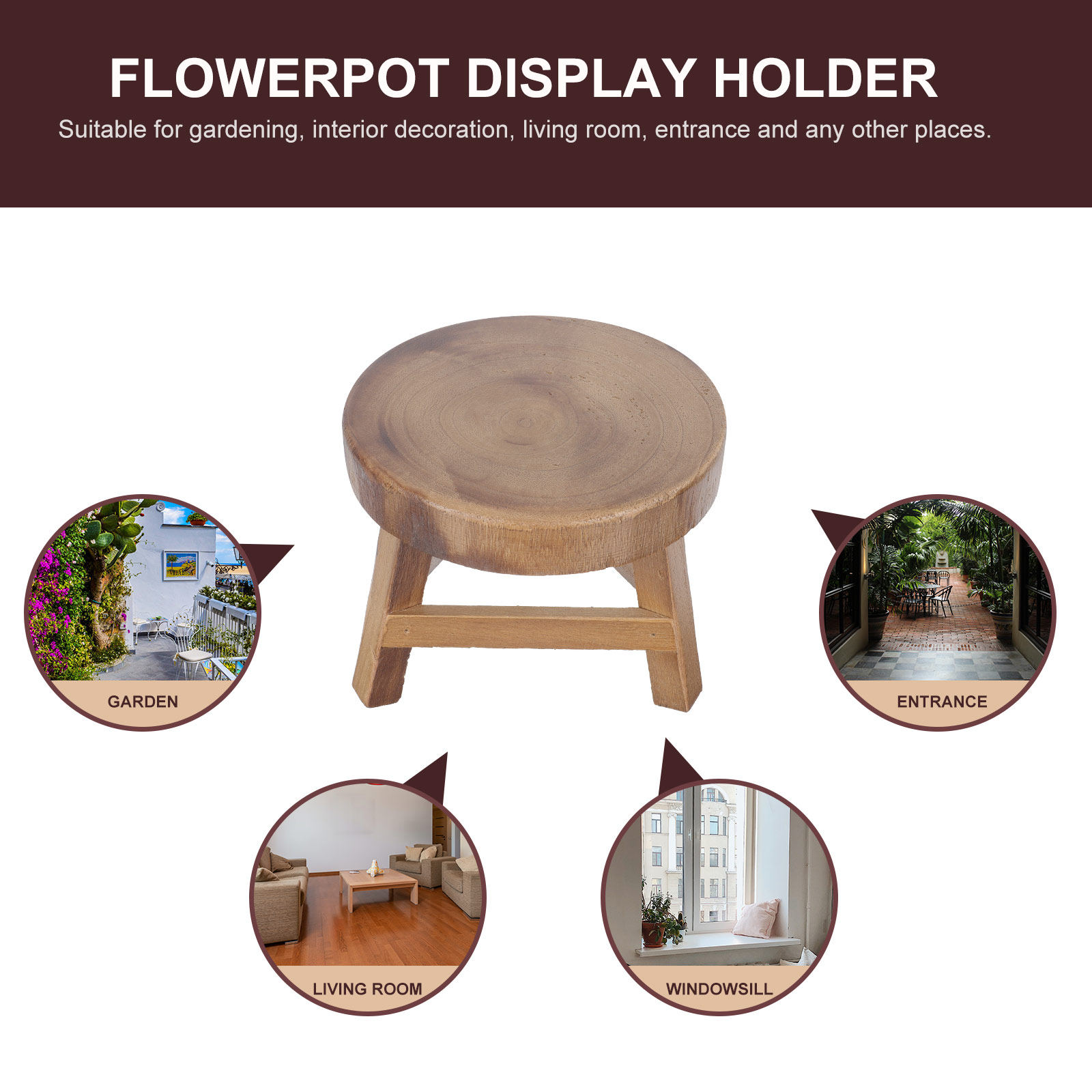 1Pcs Wooden Flower Pot Stand R - đánh giá và giá Bonsai Garden Display